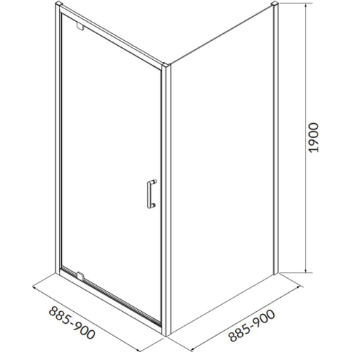 Душова кабіна квадратна Cersanit BRASCO 90x90x190 Хром S168-010