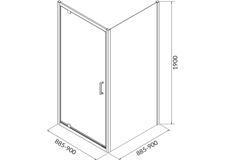Душова кабіна квадратна Cersanit BRASCO 90x90x190 Хром S168-010
