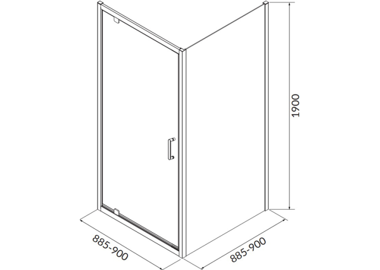 Душова кабіна квадратна Cersanit BRASCO 90x90x190 Хром S168-010