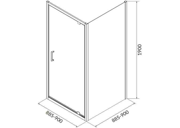 Душова кабіна квадратна Cersanit BRASCO 90x90x190 Хром S168-010