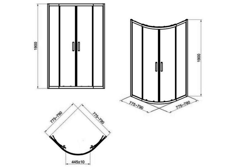  Душова кабіна Cersanit ZIP 80x80 (S154-001)