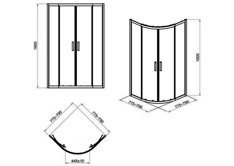  Душова кабіна Cersanit ZIP 80x80 (S154-001)