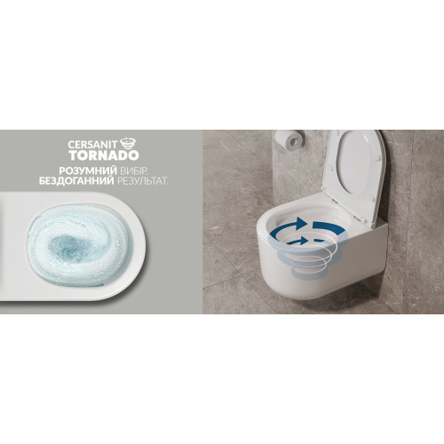 Унітаз підвісний  Cersanit Сет СЕТ C951 Intro Pro Oval Tornado із сидінням дюропласт soft-close (SZCZ1004020001)