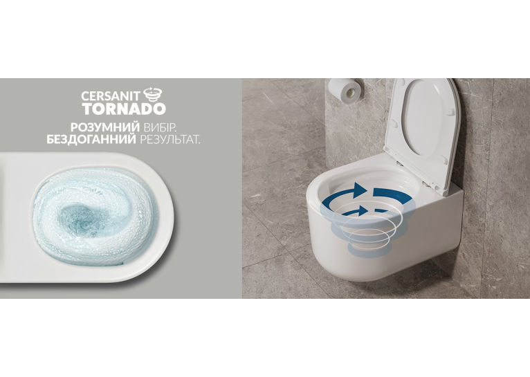  Унітаз підвісний  Cersanit Сет СЕТ C951 Intro Pro Oval Tornado із сидінням дюропласт soft-close (SZCZ1004020001)