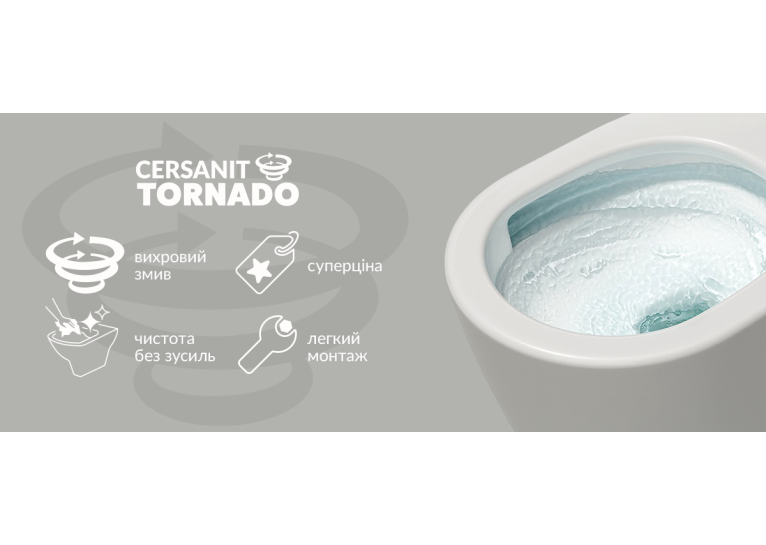  Унітаз підвісний  Cersanit Сет СЕТ C951 Intro Pro Oval Tornado із сидінням дюропласт soft-close (SZCZ1004020001)