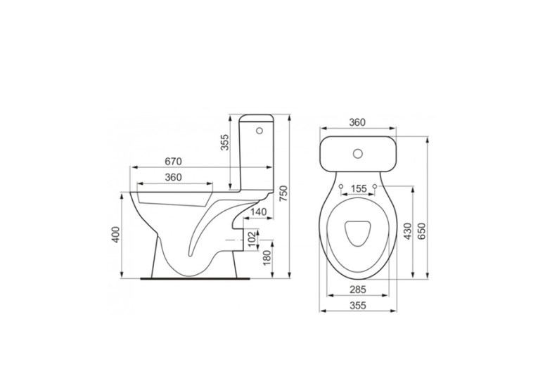 Унитаз-компакт Cersanit Kaskada NEW 3/6 л, K011, с сиденьем из полипропилена K681-005