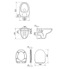 Комплект: Інсталяційна система Cersanit AQUA 50 MECH QF K97-525 + Кнопка Cersanit PRESTO 2, біла (K97-519) + Унітаз підвісний Cersanit CERSANIA білий із сидінням дюропласт soft-close S701-554, K97-525+K97-519+S701-554