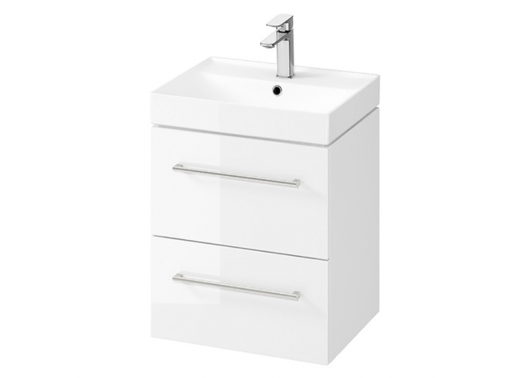 Шафка для раковини Cersanit LARGA 50х38 біла S932-067+Раковина Cersanit LARGA 50см, меблева біла EW K120-008+МЕБЛЕВА РУЧКА LARGA СРІБЛО (2 ШТ.), S932-067+K120-008+S599-0142 (виставковий зразок)