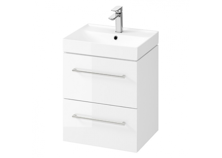 Шафка для раковини Cersanit LARGA 50х38 біла S932-067+Раковина Cersanit LARGA 50см, меблева біла EW K120-008+МЕБЛЕВА РУЧКА LARGA СРІБЛО (2 ШТ.), S932-067+K120-008+S599-0142 (виставковий зразок)