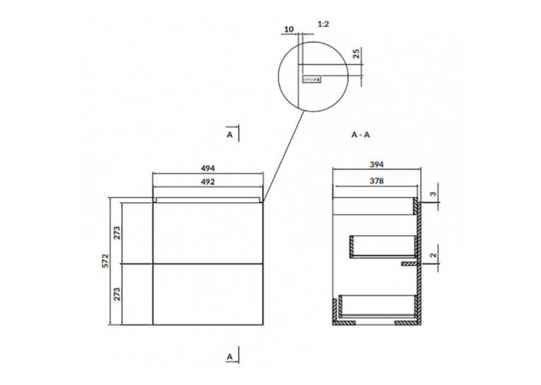 Шафка для раковини Cersanit LARGA 60x57 см, біла S932-070 + Раковина Cersanit LARGA 60см, меблева біла K120-009