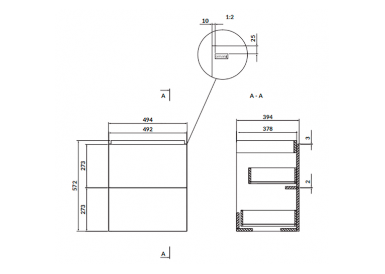 Шкафчик для раковины Cersanit LARGA 60x57 см, белая S932-070+Раковина Cersanit LARGA 60см, мебельная белая K120-009