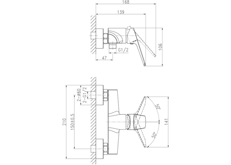Змішувач для душу CERSANIT Flavis S951-276