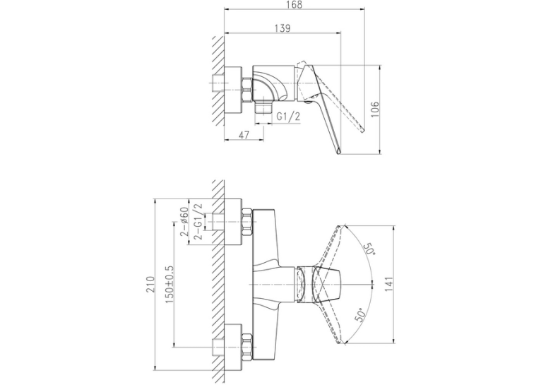 Змішувач для душу CERSANIT Flavis S951-276