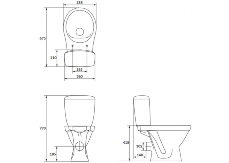 Унітаз-компакт Cersanit CERSANIA SIMPLE ON 0113/6 705 +сид.DELFIІ/MODUO SLIM дюр пов пад K119-001
