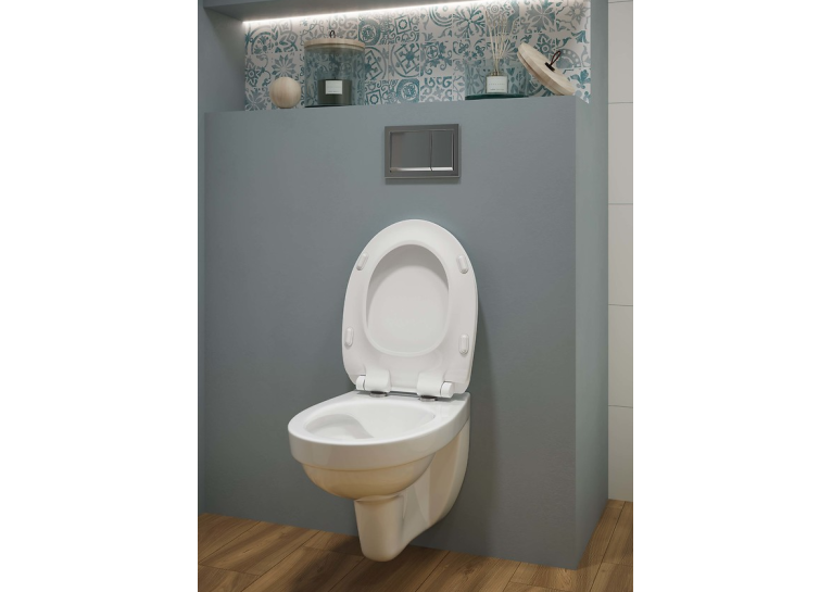 Унитаз подвесной Cersanit SIMPLE ON B 469 CERSANIA + сиденье дюропласт soft close S701-554