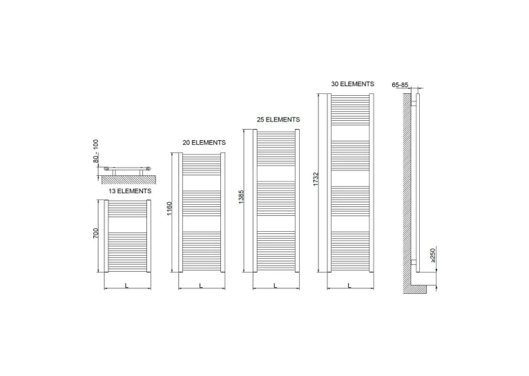 Сушка для рушників електричний Cordivari  LISA 22 ELETTRICO 500X1400 - 700 W білий, 3581646100056