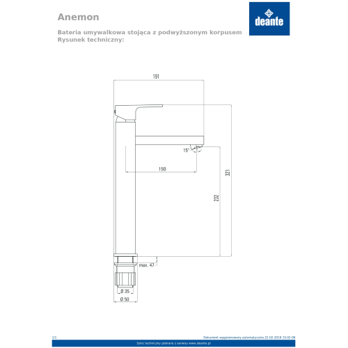 Смеситель для раковины Deante Anemon Bis, хром BCZ_021K