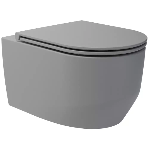 Унитаз подвесной Devit ART 3.0 безободковый с сиденьем Soft Close Quick-Fix дюропласт 3030140G (577987) Серый матовый