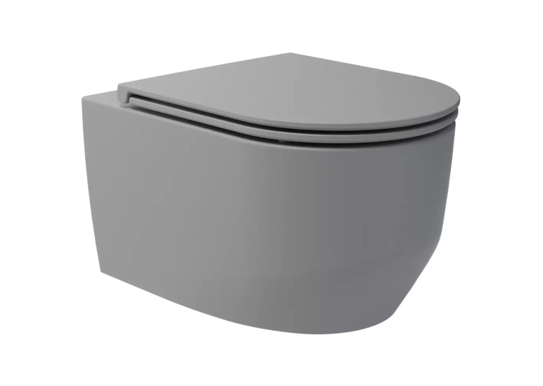 Унитаз подвесной Devit ART 3.0 безободковый с сиденьем Soft Close Quick-Fix дюропласт 3030140G (577987) Серый матовый