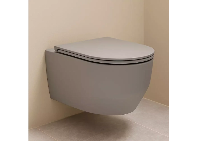 Унитаз подвесной Devit ART 3.0 безободковый с сиденьем Soft Close Quick-Fix дюропласт 3030140G (577987) Серый матовый