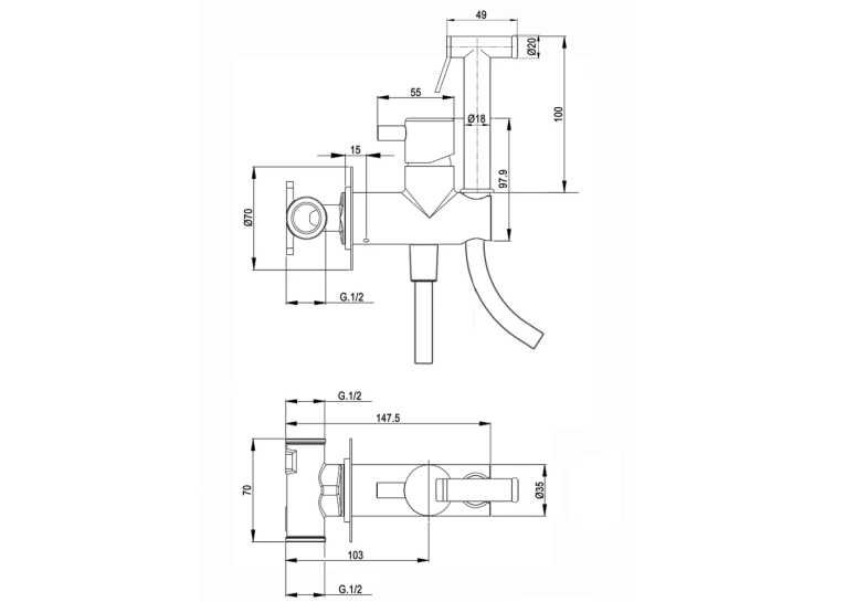 Комплект гігієнічного душу Devit ART CV50795621