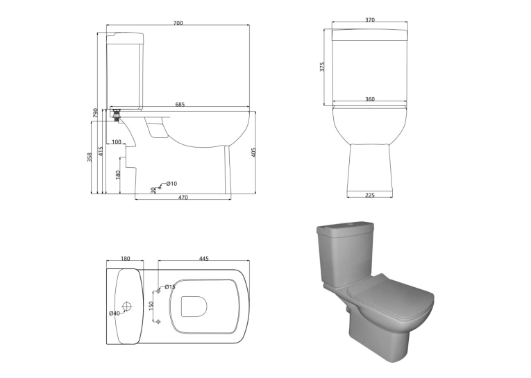  Унітаз-компакт Devit Comfort із сидінням Soft Close дюропласт 3110123