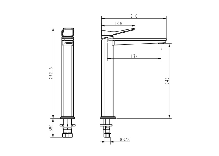  Змішувач для раковини Devit UP 81X11120B чорний матовий
