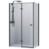  Душова кабіна Devit UP 90x90 FEN2110BL, ліва, скло прозоре, профіль - чорний матовий