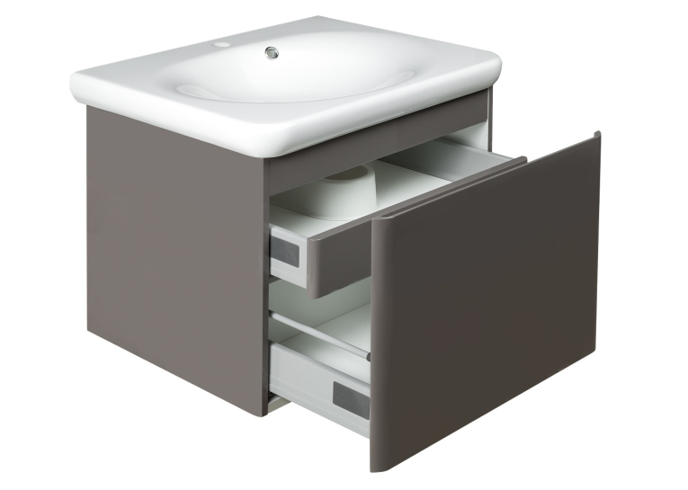  Тумба з умивальником Devit Fly New 60 сірий 0020120G