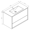 Тумба з умивальником Devit Fly 90 білий 0023120W