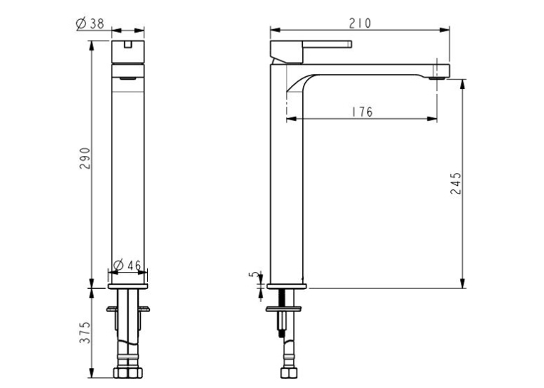 Смеситель для раковины Devit Laguna 84X11110B черный матовый