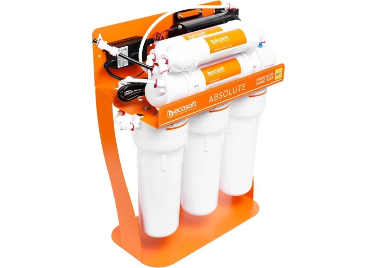 Фильтр обратного осмоса Ecosoft Absolute с минерализатором и насосом на станине, мембрана 75gpd, дренаж 1:1 (MO675MPSECO)