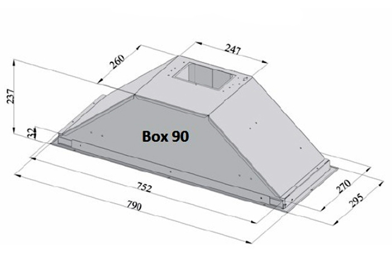  Витяжка кухонна Fabiano Box 90 Silence+ Inox