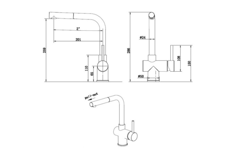 Кухонний змішувач Fabiano FKM 46P SS Espresso