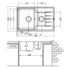  Кухонна мийка Fabiano Classic 78x50x15 Alpine White