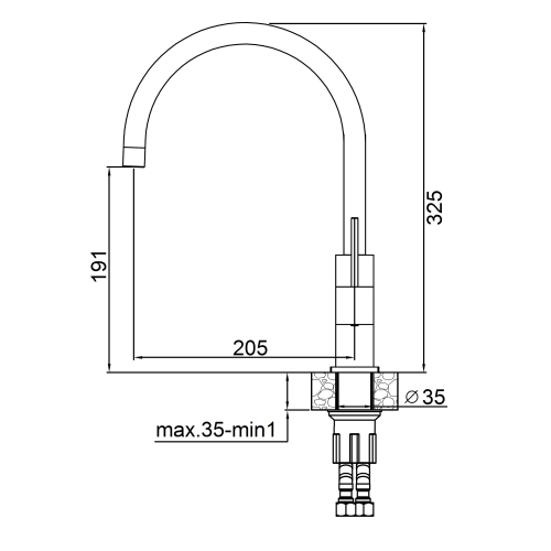 Змішувач кухонний Fabiano FKM 50 SS Inox