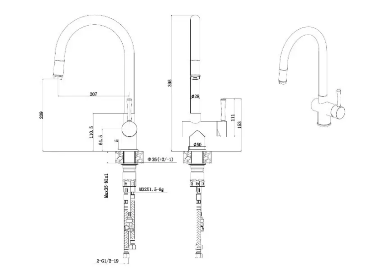 Смеситель кухонный Fabiano FKM 47 SS Antracit 8232.401.0240