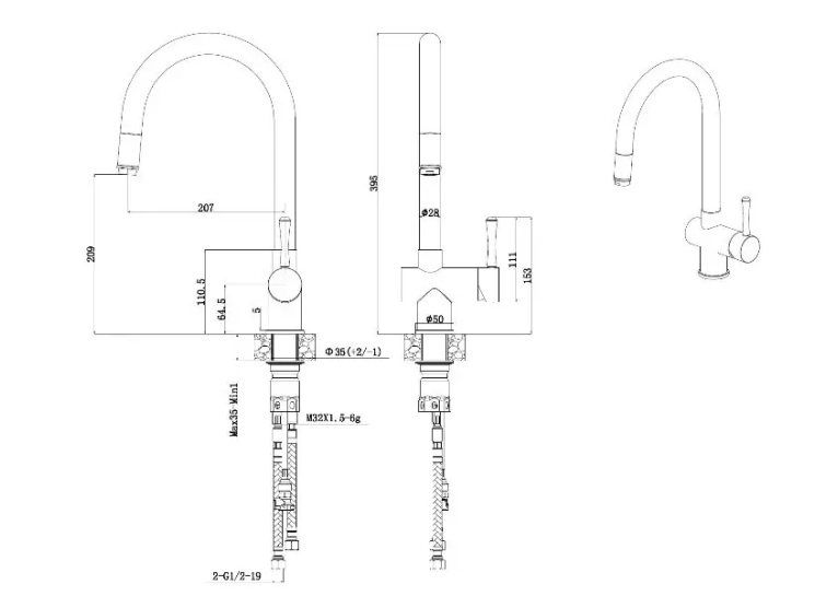 Змішувач кухонний Fabiano FKM 47 SS Antracit 8232.401.0240