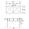 Кухонная мойка Fabiano Quadro 87x44 S/Steel