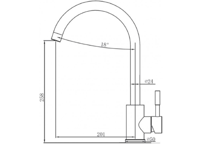 Смеситель кухонный Fabiano Simple SKF 850 ST Inox