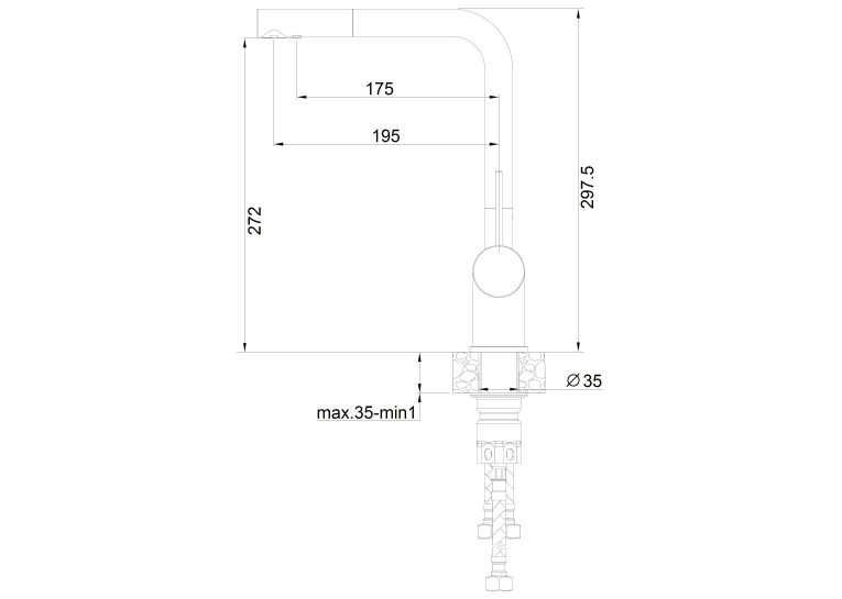  Змішувач кухонний Fabiano FKM 31.12 SS Cream