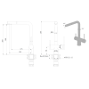 Смеситель кухонный Fabiano FKM 31.14 SS Inox