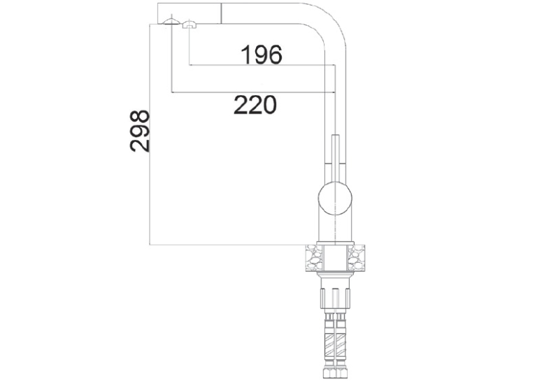 Смеситель кухонный Fabiano FKM 31.40 SS Inox