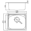  Мийка кухонна Fabiano 53x45 Microdecor