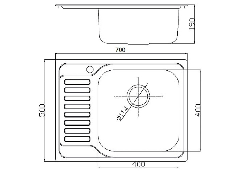 Мийка кухонна Fabiano 70x50 Microdecor