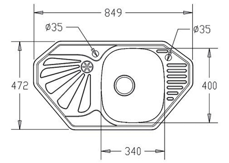 Кухонная мойка Fabiano 85x47 Microdecor