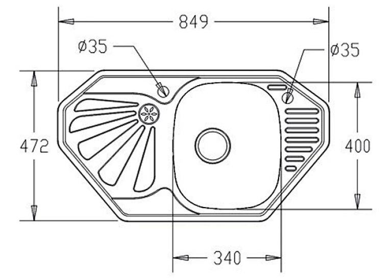 Кухонная мойка Fabiano 85x47 Microdecor