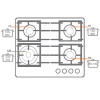  Варильна поверхня газова Fabiano FHG 14-44 VGH-T White Glass