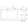 Ванна акрилова Geberit SELNOVA SQUARE 180х80 + ніжки  554.386.01.1