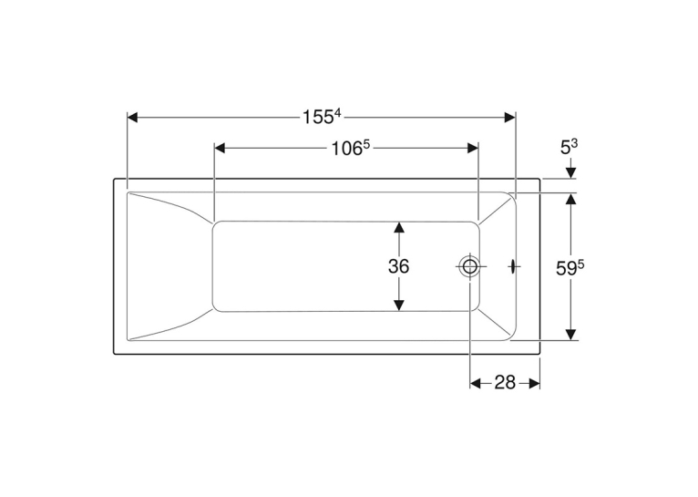Ванна акрилова Geberit SELNOVA SQUARE 170х70 + ніжки  554.384.01.1